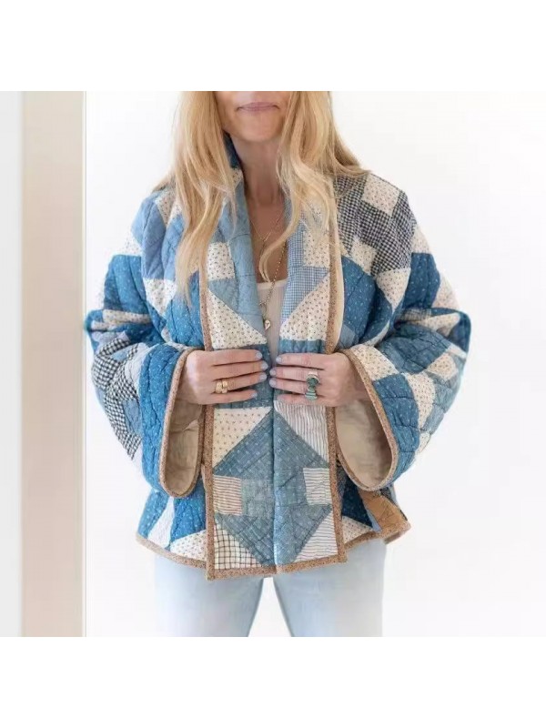 Women's Geometric Pattern Print  Jacket Coat