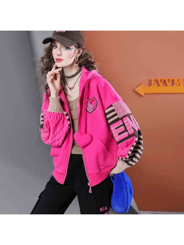 Women's Hooded Knitted Top Baggy Coat