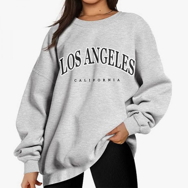 Women Casual Letter Print Loose Sweatshirt