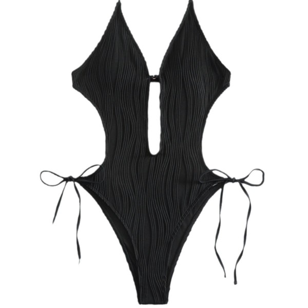 Summer Women Fashion Sexy Halter Neck Backless Hollow One-Piece Swimsuit