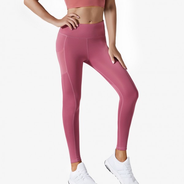 Women Yoga Solid Color High Waist Sports Leggings