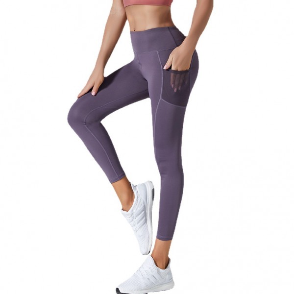 Women Yoga Solid Color High Waist Sports Leggings