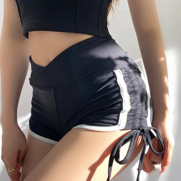 Athleisure Summer Women Fashion Side Drawstring Yoga Shorts