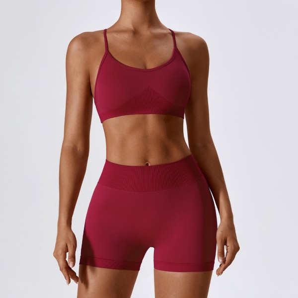 Women Yoga Fashion Solid Color Sports Two-Piece Set