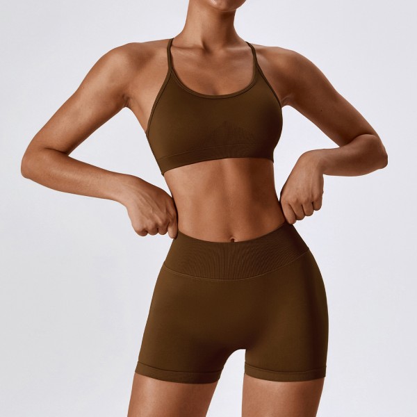 Women Yoga Fashion Solid Color Sports Two-Piece Set