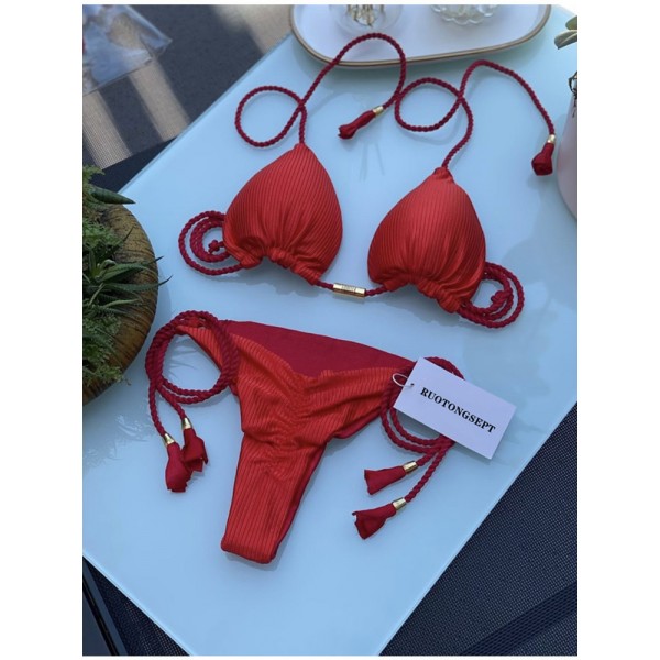 Women Sexy Contrast Strap Bikini