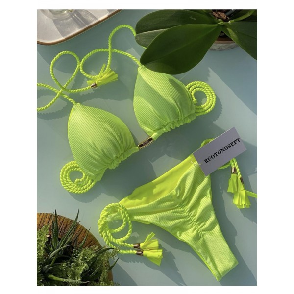 Women Sexy Contrast Strap Bikini