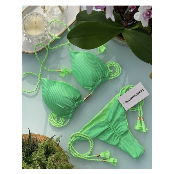 Women Sexy Contrast Strap Bikini