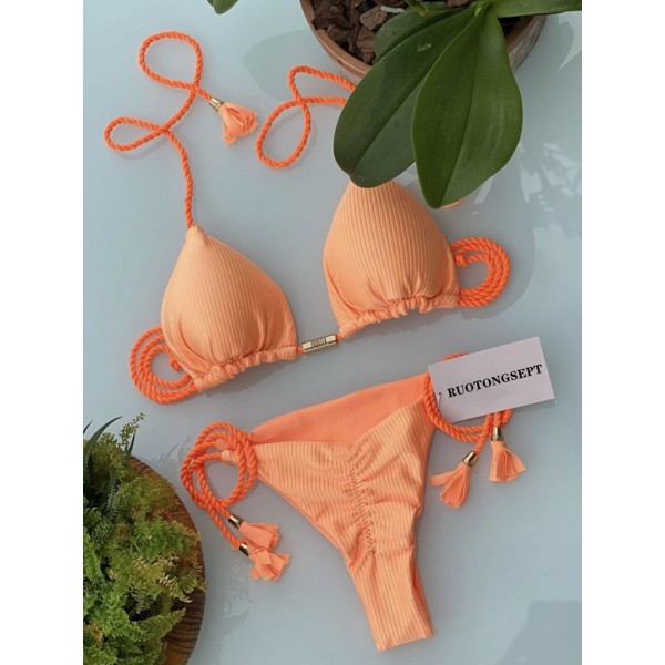 Women Sexy Contrast Strap Bikini