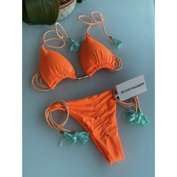 Women Sexy Contrast Strap Bikini