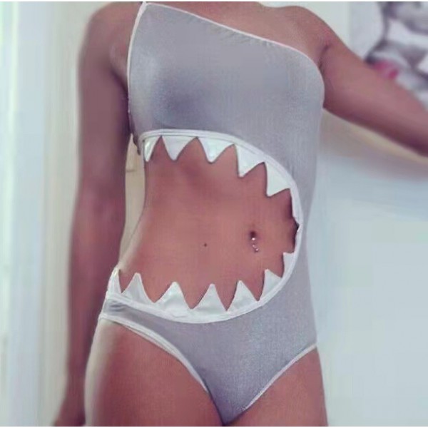 Women Fashion Sexy Shark One-Piece Swimsuit