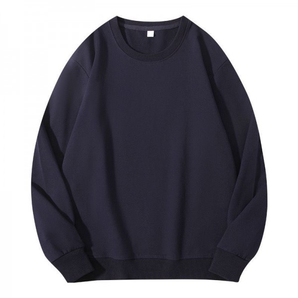 Women Fashion Casual Macaroon Candy Color Round Neck Long Sleeve Blank Sweatshirt