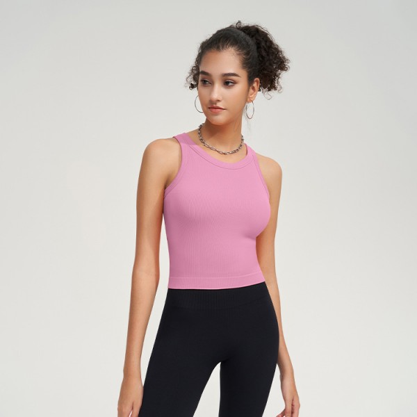 Women Fashion Yoga Solid Color Sports Tanks Top