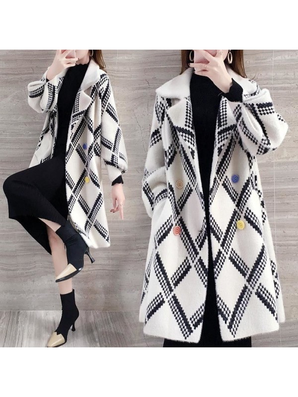 Mid-length Faux Mink Coat Women