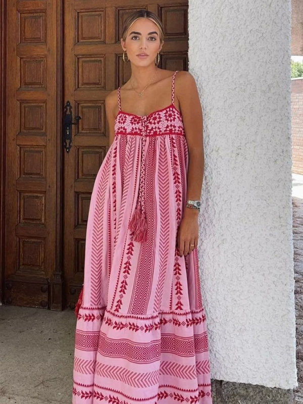 patchwork pink cotton dress