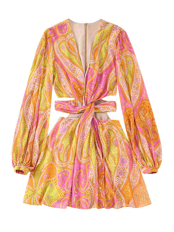 Vibrant Oasis yellow-pink dress