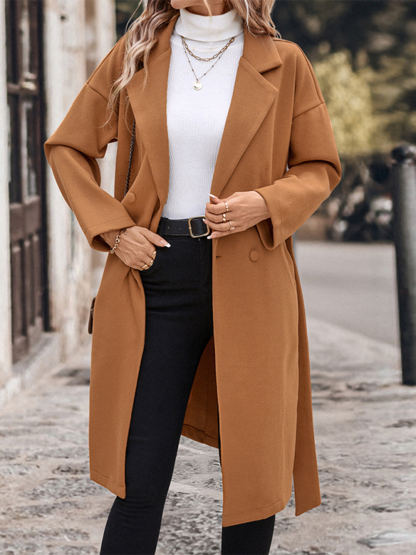 Arctic Luxe solid long wool coat